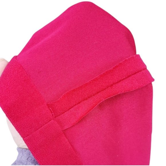 VTG 60s 70s Dark Pink Felted Crochet Lace Collar Long Sleeve Top M Tie Belt - Picture 12 of 12